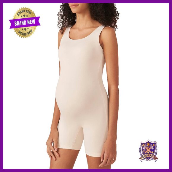 Maternity Shapewear Bodysuit Sleeveless Tank Shorts Romper Micro-Fiber
